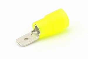Vlaksteker geel voor 4 - 6 mm² draad 6,3 mm