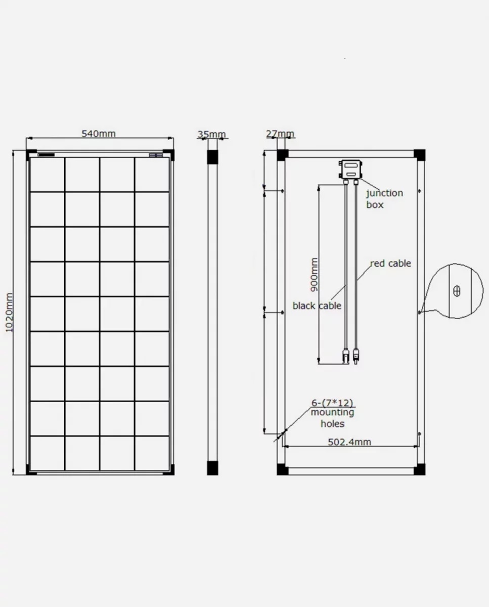 100 Watt Zonnepaneel Full Black 9BB PERC Monokristal afm: 1020x540 mm. (verwacht week 44)