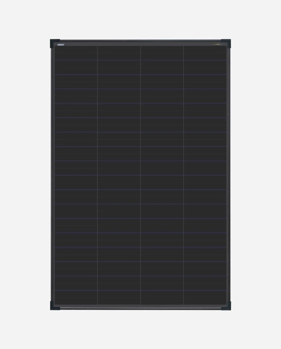 200 Watt Zonnepaneel HPBC Full Black 10BB PERC Back Contact Monokristal afm: 1200x770 mm.