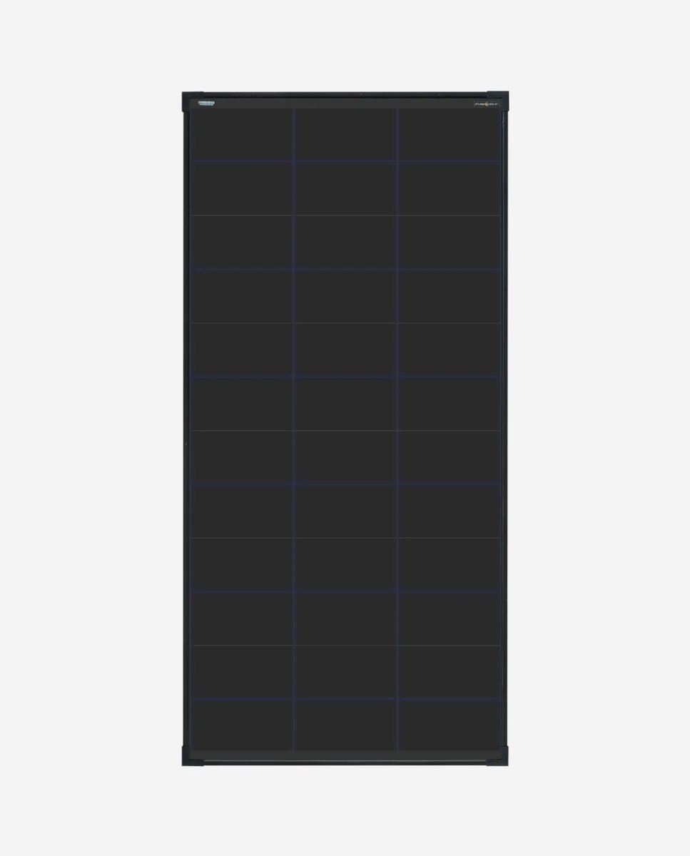 150 Watt Zonnepaneel HPBC Full Black 10BB PERC Back Contact Monokristal afm: 1260x580 mm.