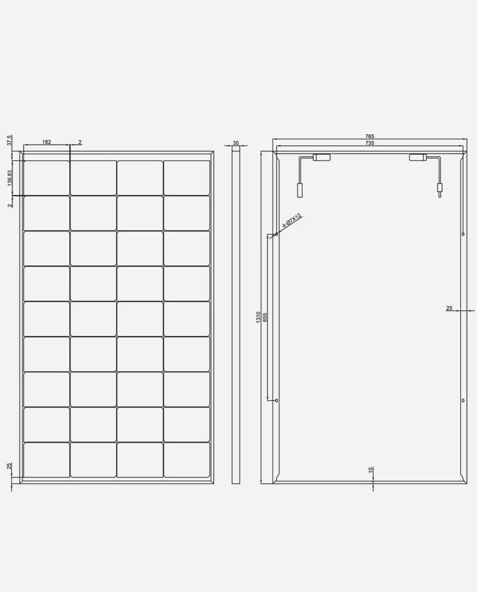 210 Watt Bifacial PERC Glas-Glas Full Black Zonnepaneel afm: 1310x765 mm. (verwacht week 27)