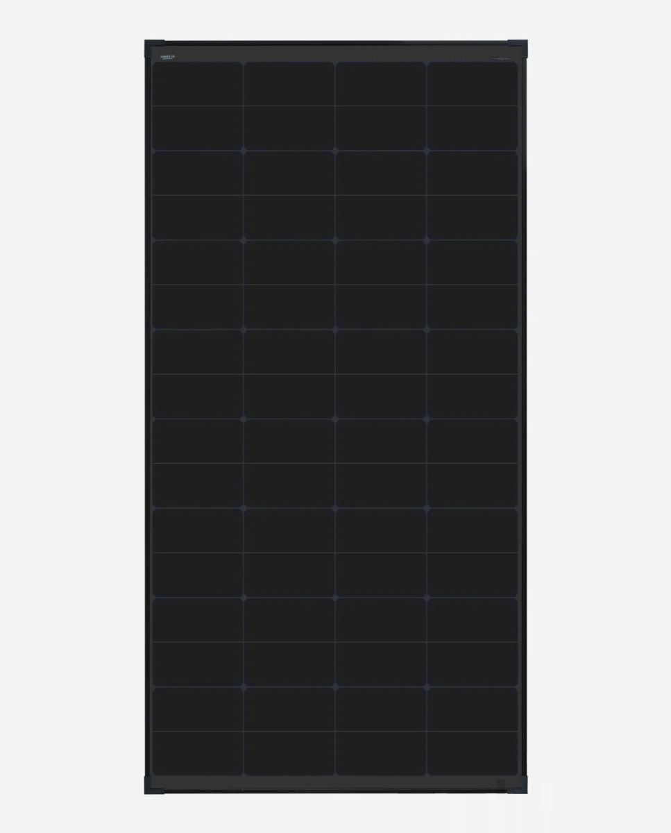 230 Watt Zonnepaneel HPBC All Black 10BB PERC Back Contact Monokristal afm: 1415x770 mm.