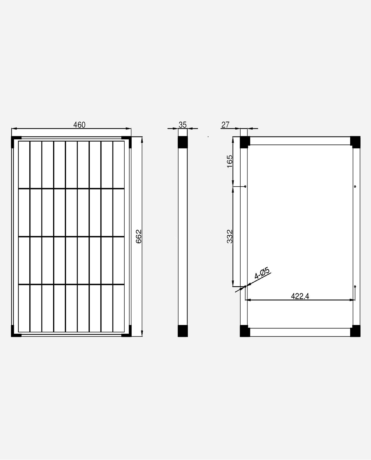 50 Watt Zonnepaneel Monokristal afm: 662x460 mm. (verwacht week 27)