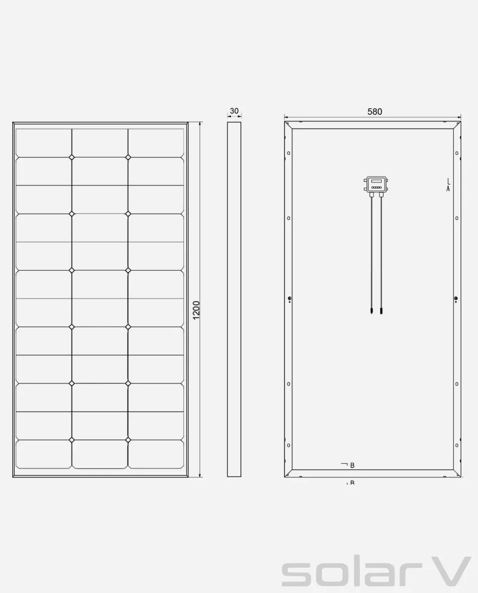 150 Watt Zonnepaneel HPBC All Black 10BB PERC afm: 1200x580 mm. (Pre-order: Verwacht in week 12)