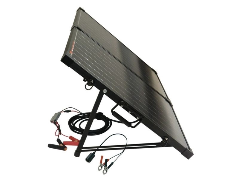 130 Watt 12V Mobiel Portable Full Black Solarkoffer incl. PWM Laadregelaar met SB50 Connectoren