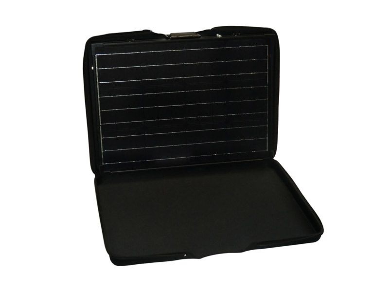 130 Watt 12V Mobiel Portable Full Black Solarkoffer incl. PWM Laadregelaar met SB50 Connectoren