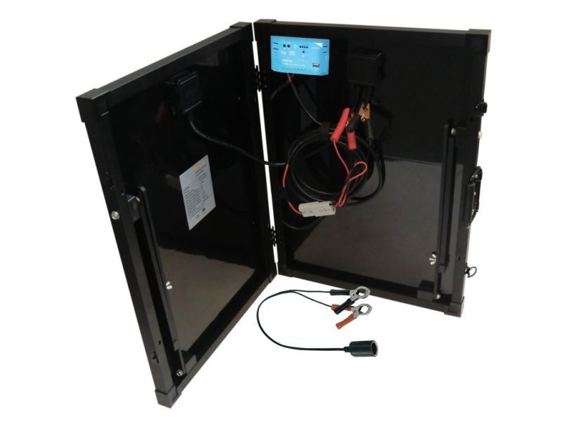 130 Watt 12V Mobiel Portable Full Black Solarkoffer