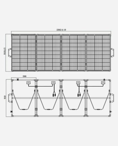 400 Watt 36V Mobiel Portable Opvouwbare Solarkoffer Max excl. Laadregelaar