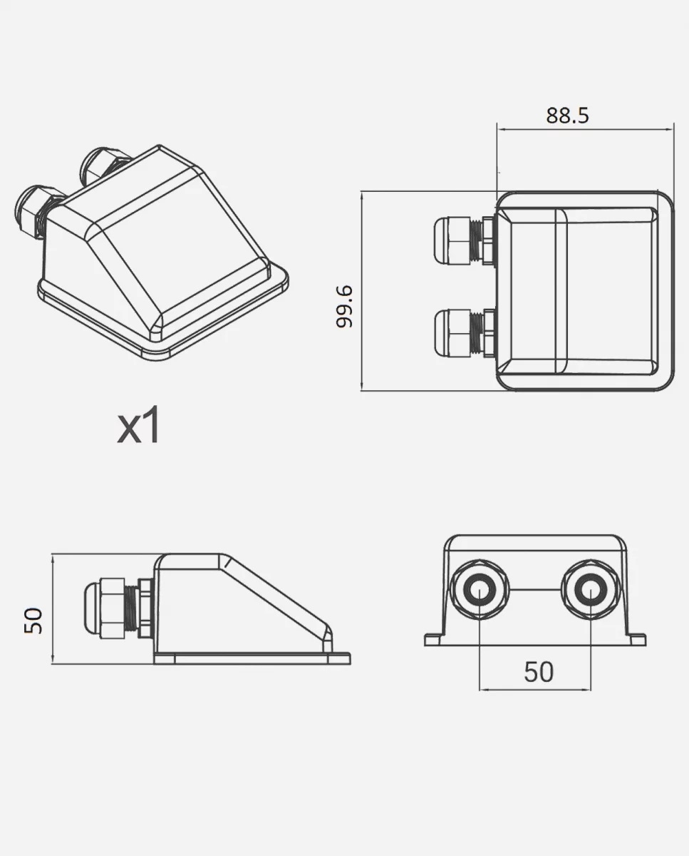 ABS Kunststof Dakdoorvoer Dubbel Wit ESDD2/W