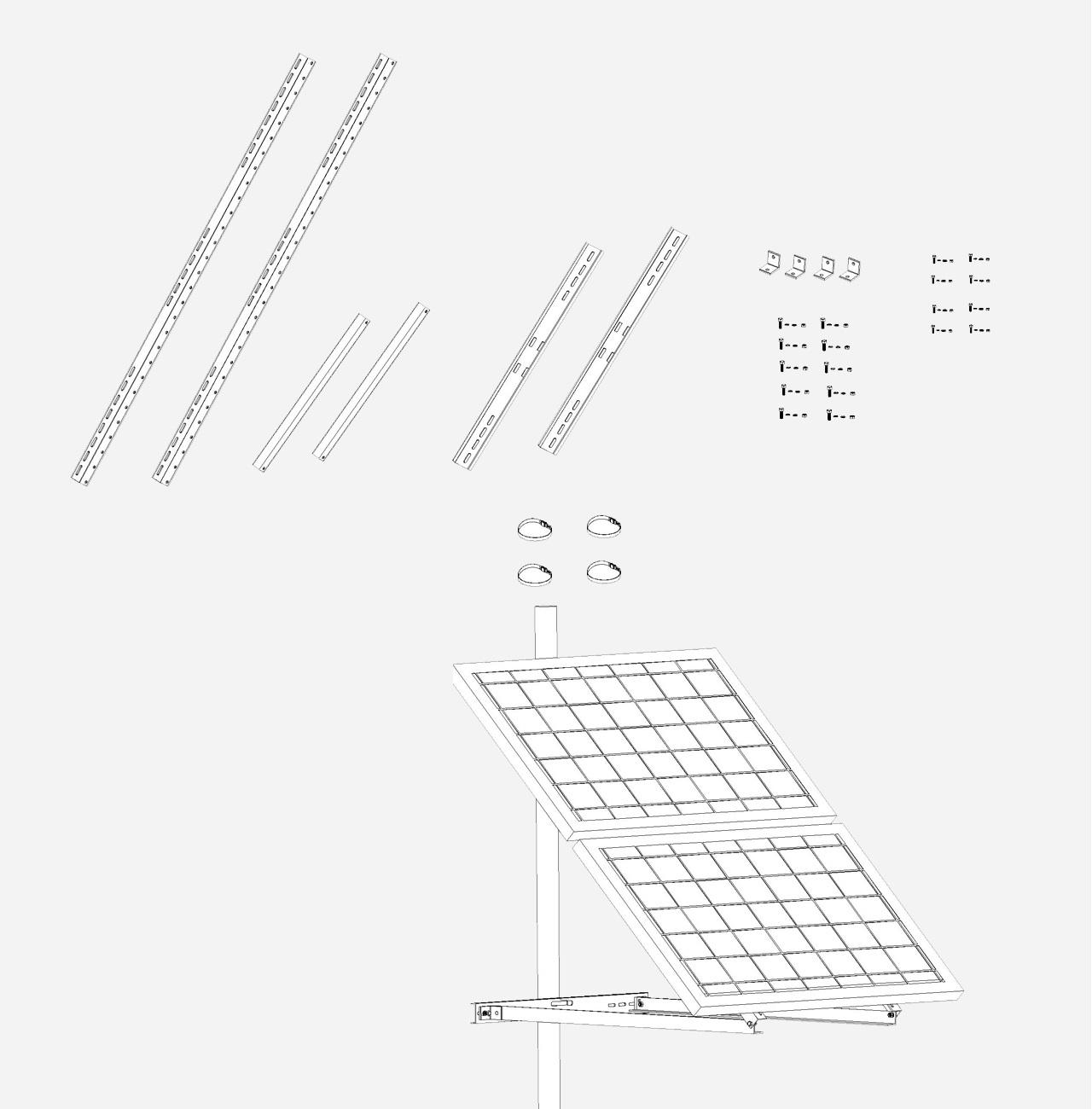 Solar Veranda Douglas Duplo 140 - Muuraanbouw - enkel paneel (DDS50