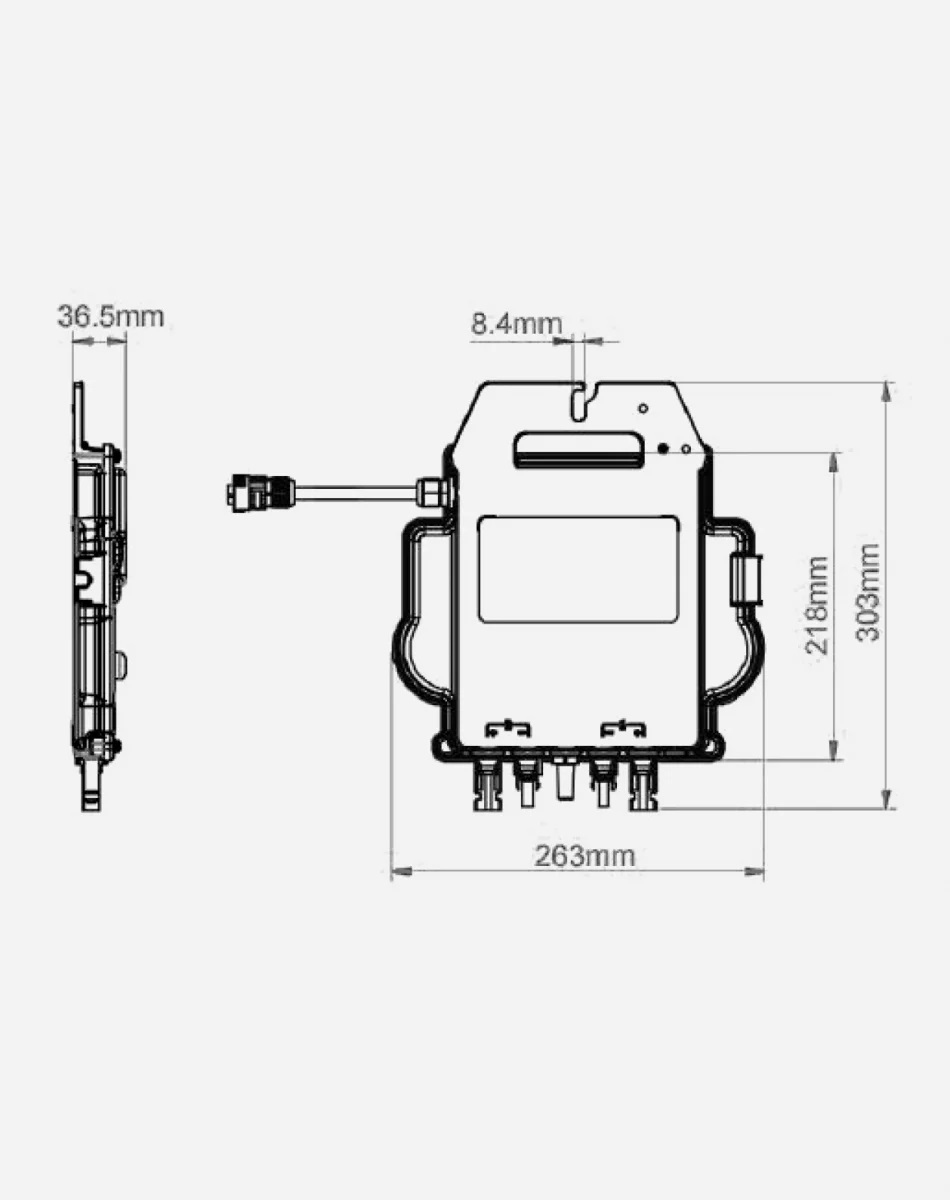 APSystems® EZ1-M 800W Micro-omvormer 2x PV incl. netaansluitsnoer