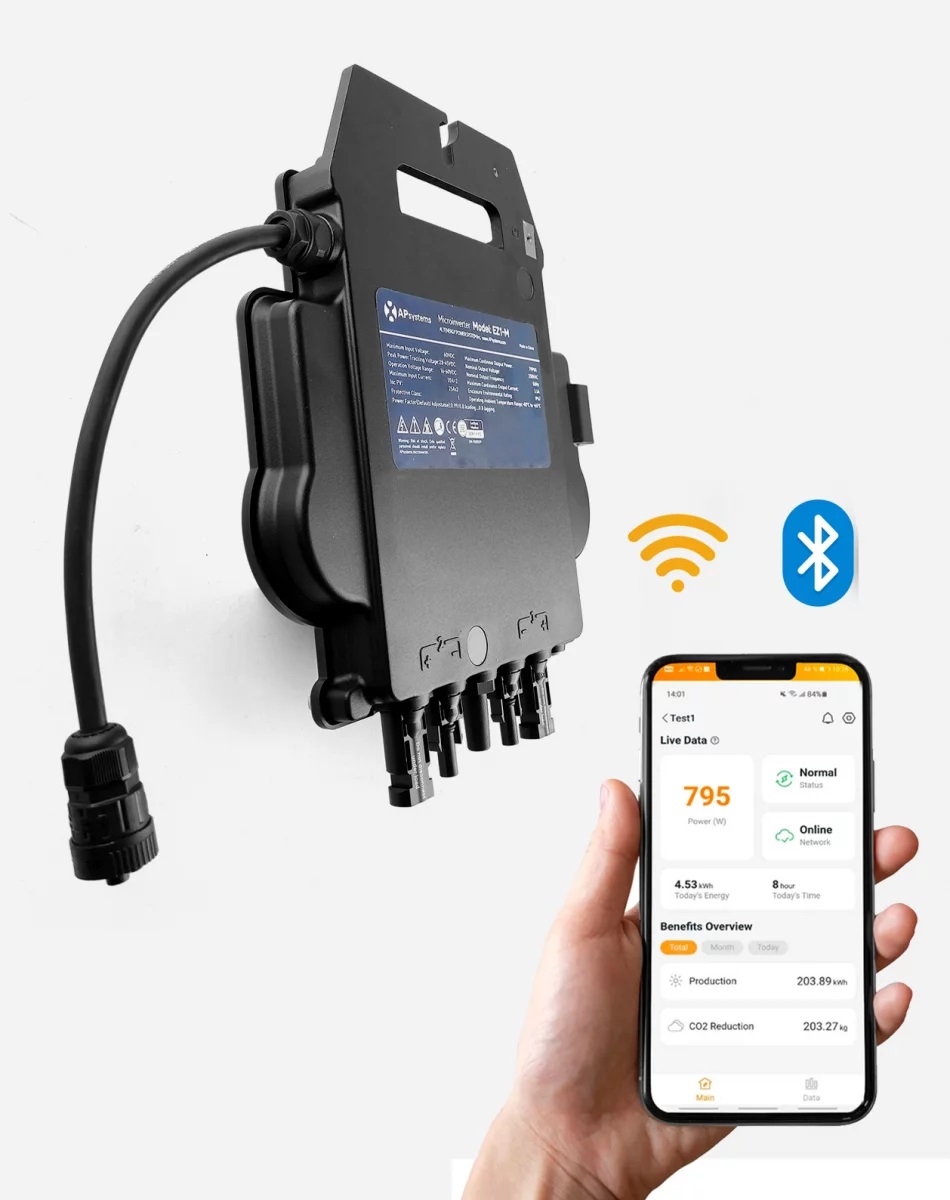 APSystems® EZ1-M 800W Micro-omvormer met 2x PV ingang (Weer leverbaar vanaf week 21)
