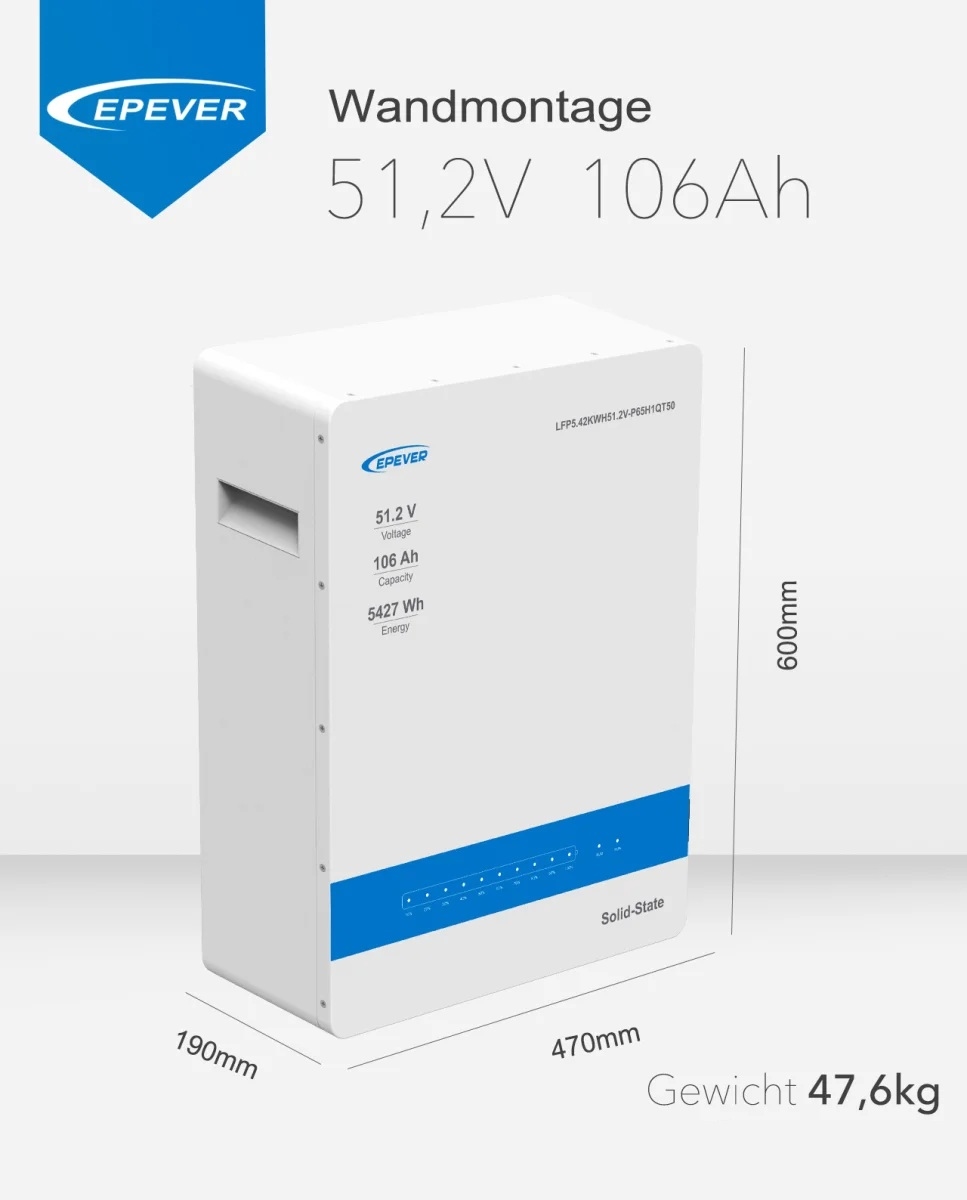 APSystems® EZHI Hybride Micro-omvormer en EPEVER® LiFePO4 5.42kWh Thuisbatterij
