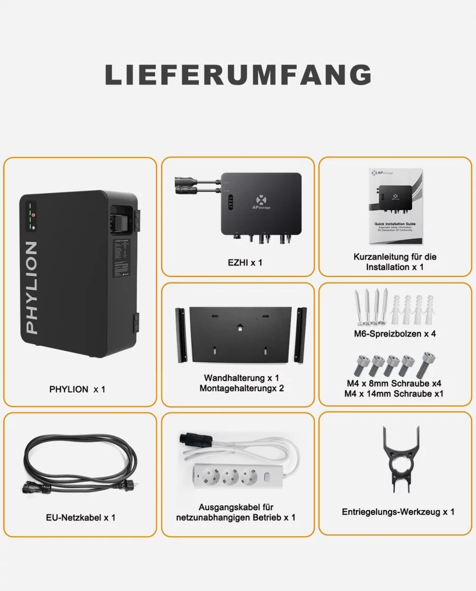 APSystems® EZHI Micro-omvormer en Phylion® BDB-2.76L Thuisbatterij 2760Wh