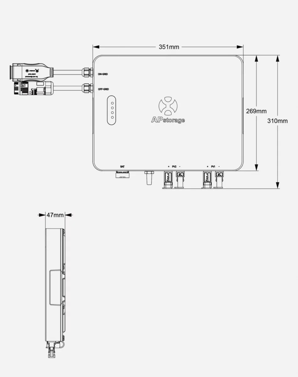 APSystems® EZHI Micro-omvormer en Phylion® BDB-2.76L Thuisbatterij 2760Wh