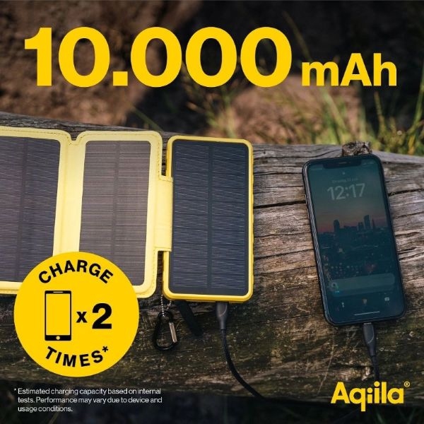 Aqiila Powerbird BS10 Solar-Powerbank 6 Watt Solarpanel 10.000mAh 37Wh