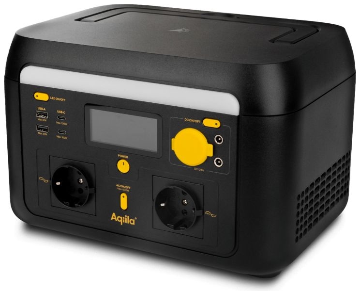 Aqiila Powerbird S600 v2 Powerstation 512Wh (0,5kWh) AC Stopcontact 230V 600W (1000W piek)