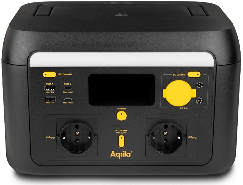 Aqiila Powerbird S600 v2 Powerstation 512Wh (0,5kWh) AC Stopcontact 230V 600W (1000W piek)