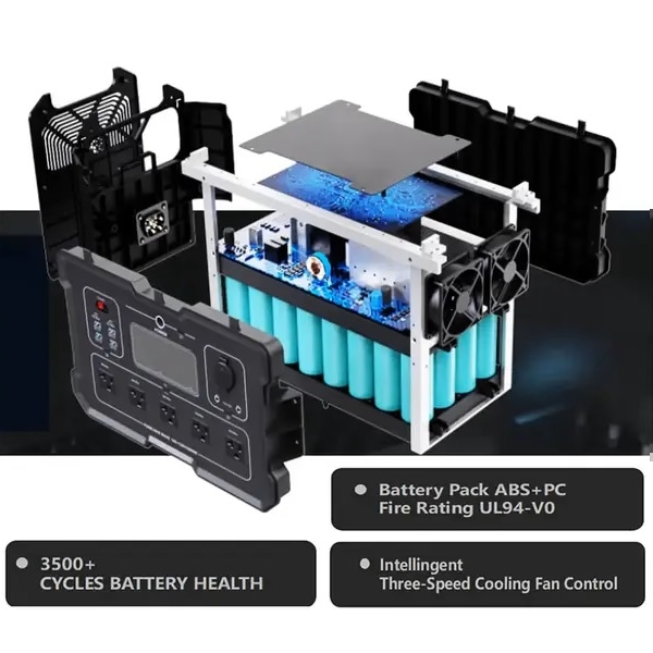 CN Powerstation type S3 3072Wh (3,0kWh) AC Stopcontact 230V 3600W (7000W piek)