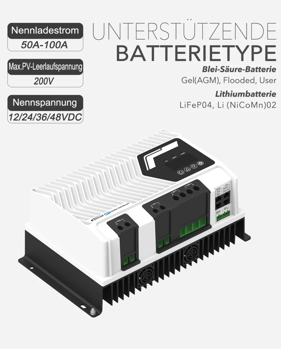EPEVER® IT5420NC G3 12/24/36/48VDC 50A MPPT 200/50 Laadregelaar - offgrid DC voeding zonder accu