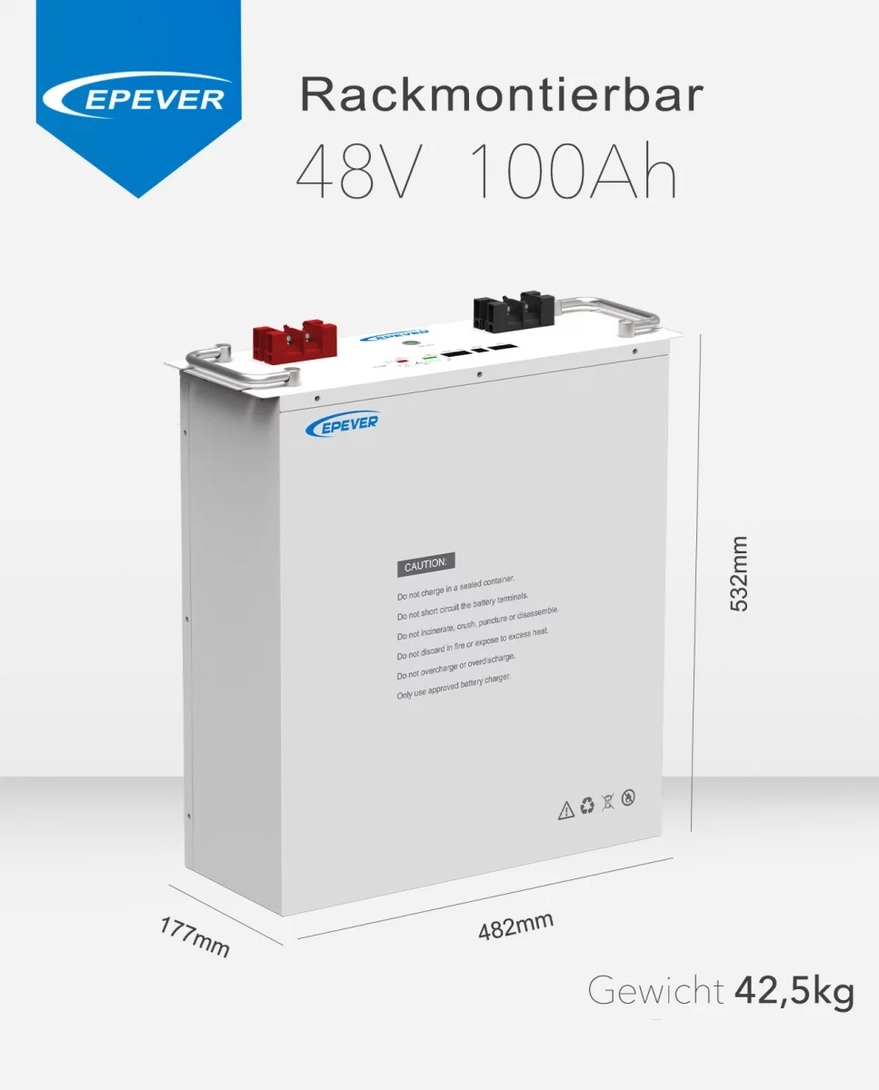 EPEVER® LiFePO4 48V 100Ah 4.8kWh Thuisbatterij