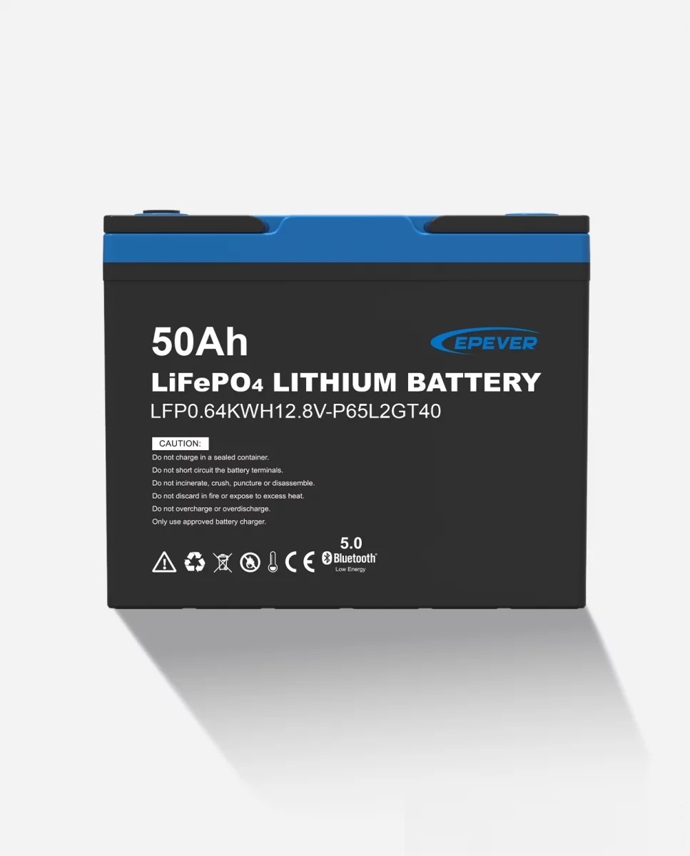 EPEVER® LiFePO4 Batterij Geïntegreerde BMS, Bluetooth, APP, Heating Module 12,8V 50Ah 640Wh