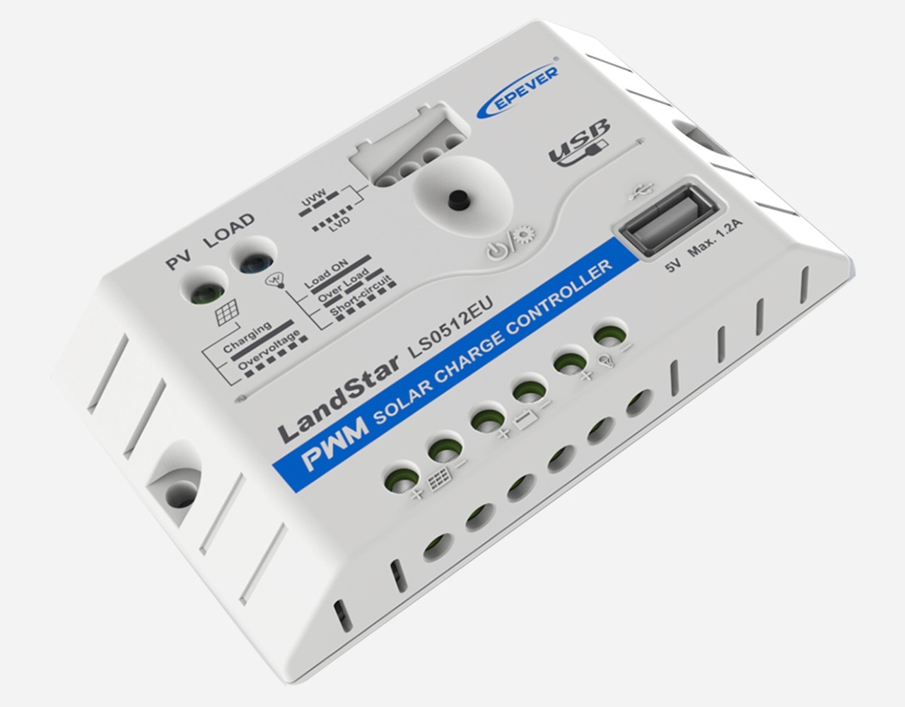 EPEVER® LS0512EU 12V 5A Laadregelaar | USB Aansluiting