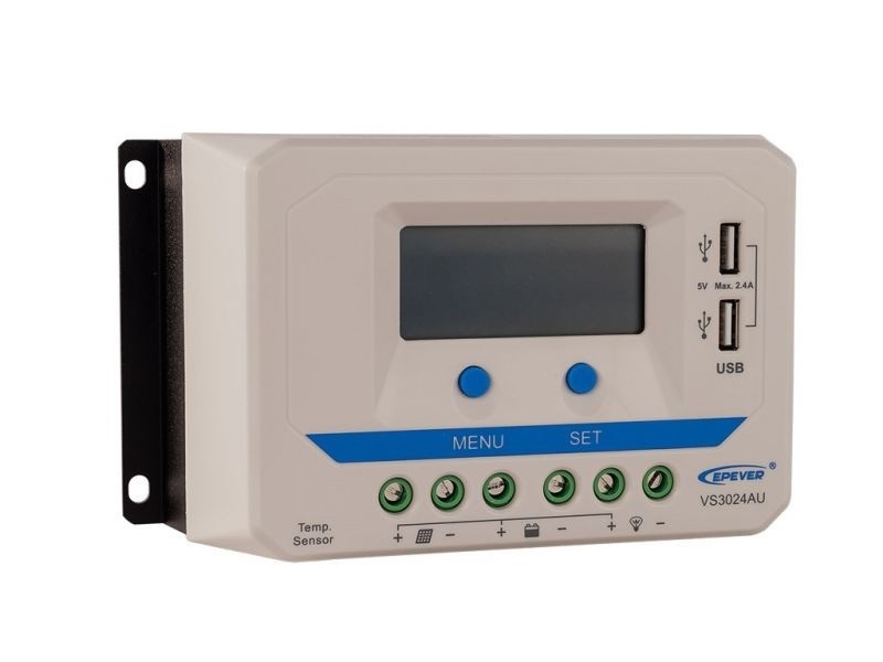 EPEVER VS3024AU 12V/24V 30A Laadregelaar | LCD Display & USB