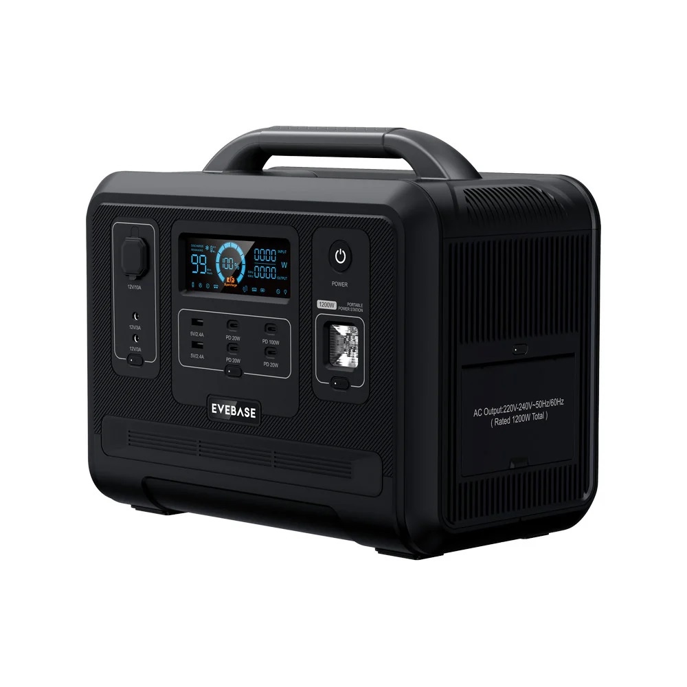 EveBase Move 1200 Draagbaar Powerstation 960Wh (1,0kWh) AC Stopcontact 230V 1200W (2400W piek)