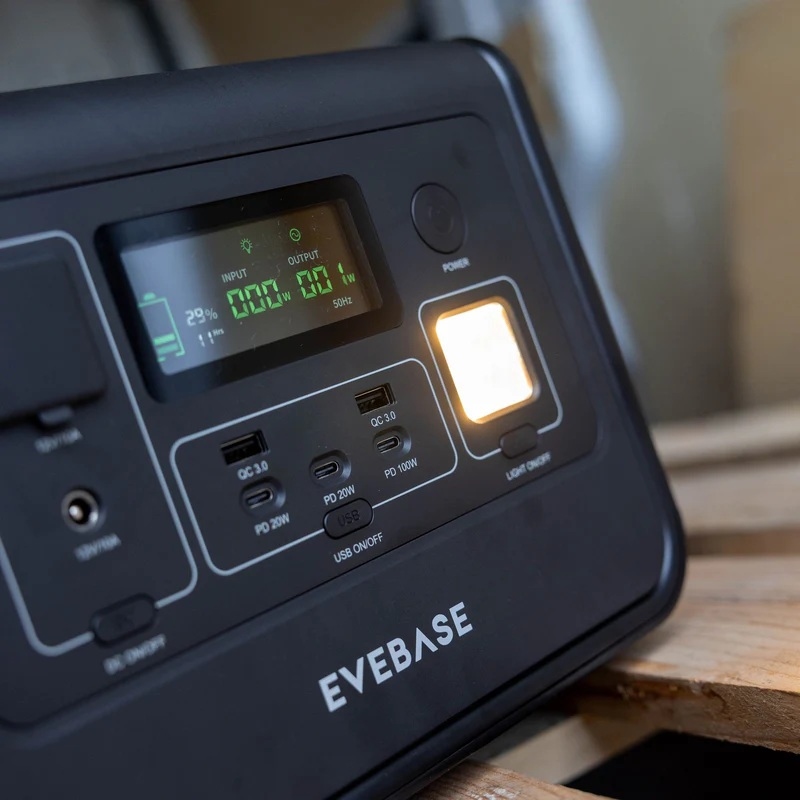 EveBase Move 800 Draagbaar Powerstation 512Wh (0,5kWh) AC Stopcontact 230V 800W (1600W piek)