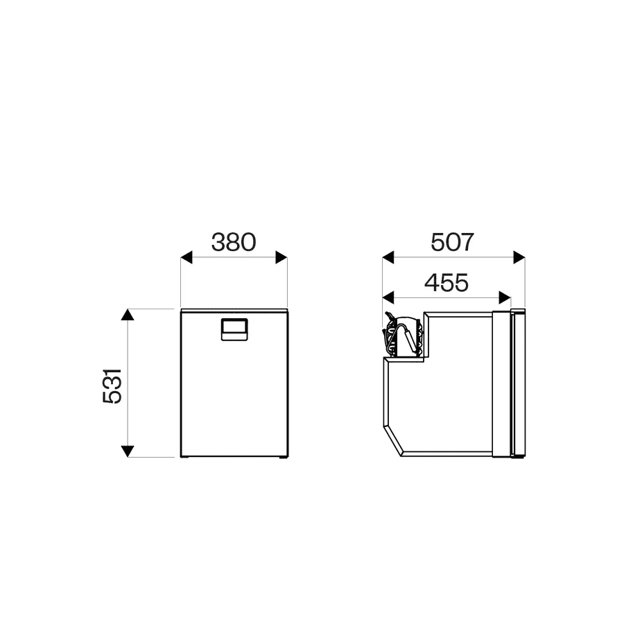 Indel B Elite 49 Compressor Koelkast Inbouw 12/24V 49 liter