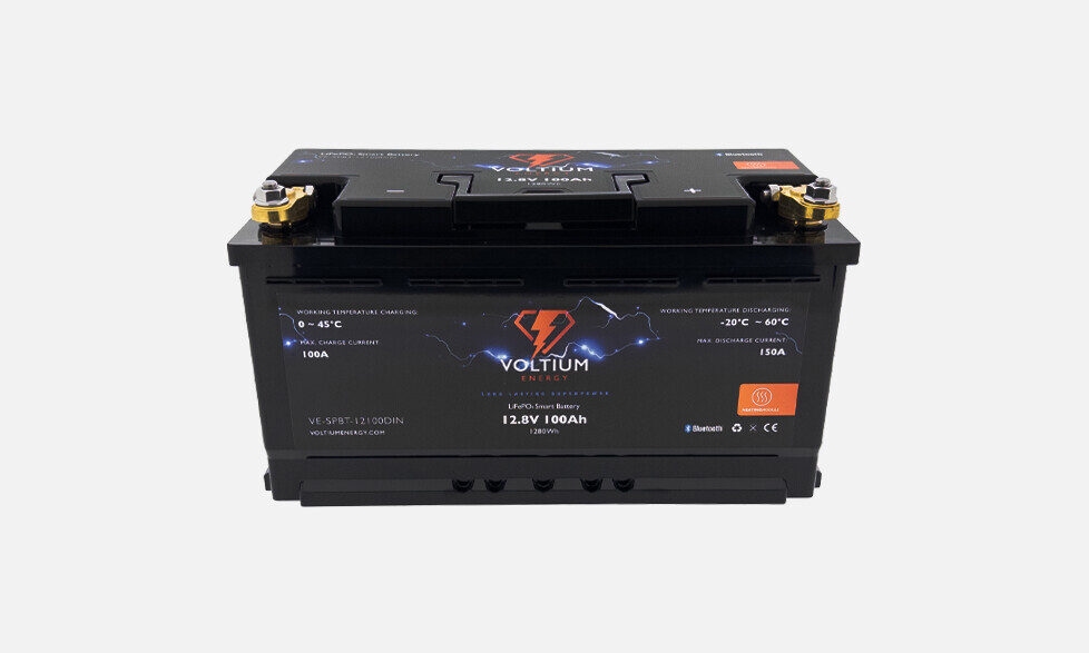 Voltium Energy® LiFePO4 Smart Battery 12,8V 100Ah DIN 1.280Wh