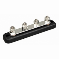 DC Busbar Verdeelrail 150A 4x M6 met ABS kap