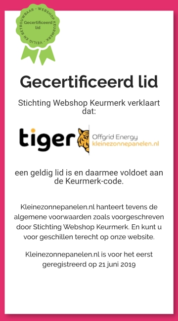 Webshop Keurmerk Kleinezonnepanelen
